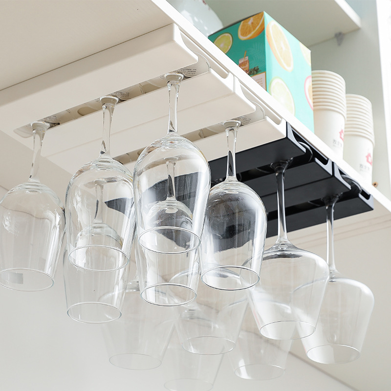 Creative red wine glass rack, hanging glass rack, household wine glass plastic hanging rack, wine cabinet cabinet, tall glass upside-down hanging rack Application Scenario