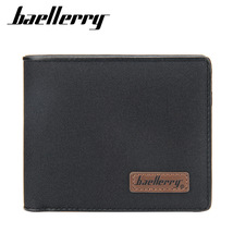 baellerry钱包男士短款韩版多卡位拉链帆布钱夹时尚横款敞口皮夹