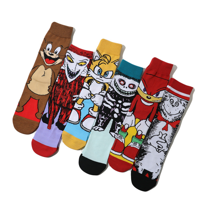 Calcetines de anime personalidad de dibujos animados calcetines de película de joker calcetines de algodón zhong-tong hombres y mujeres crossover calcetines de anime calcetines de skate Specification image