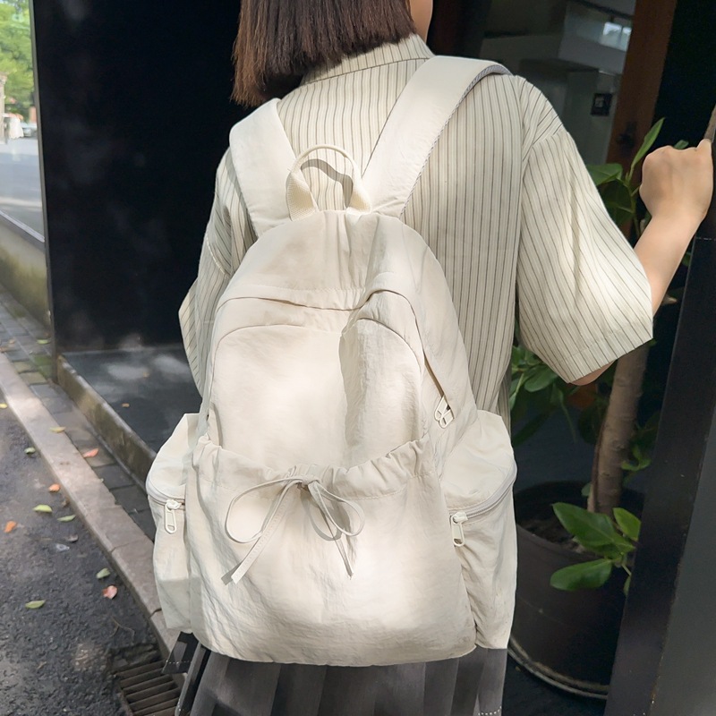Xiulong Back-to-school Season junior high school students' schoolbags, girls' summer fresh and clean girls' backpacks, college style solid color campus backpacks Specification image