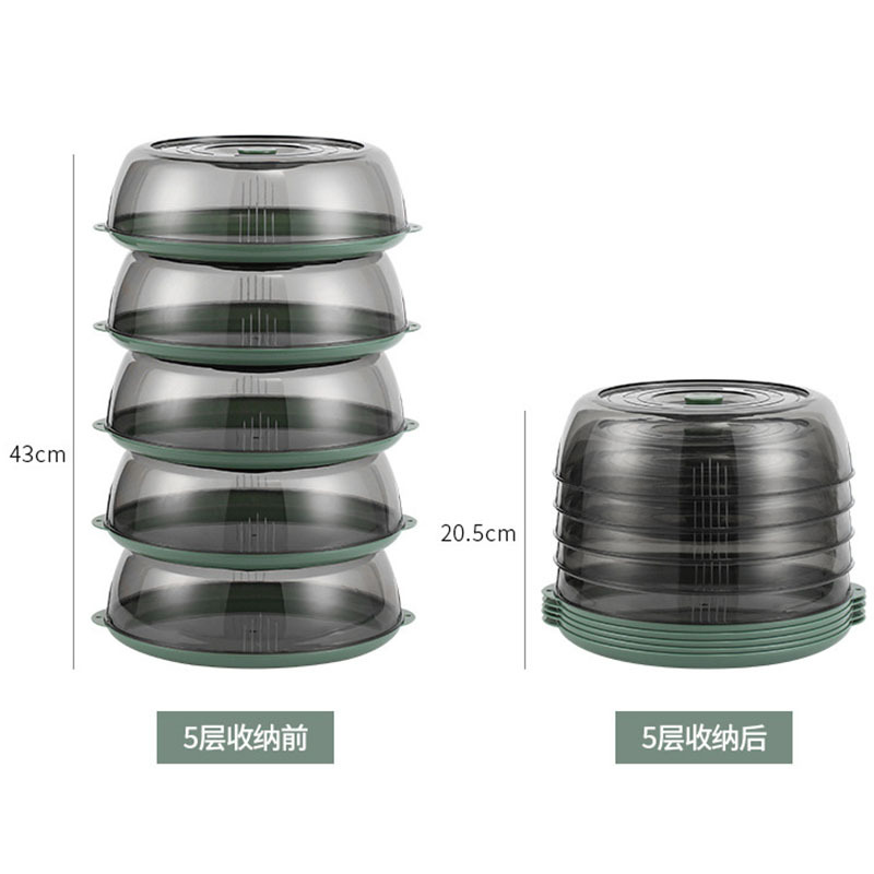 2023 New household multi-layer winter preservation and dust-proof leftover food cover, transparent and stackable food cover 0714 Item Picture