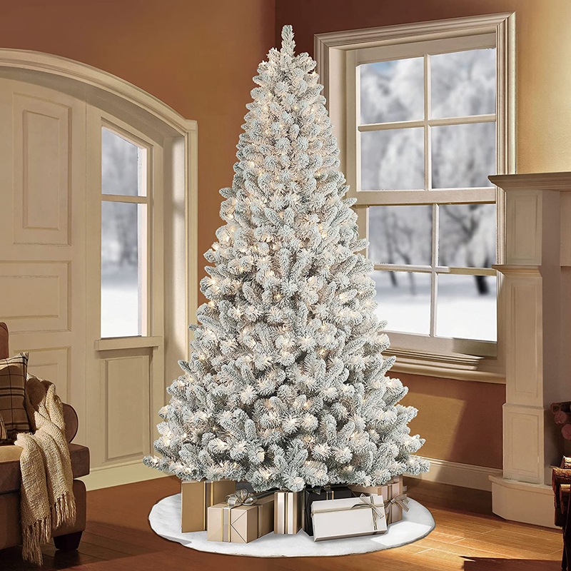 Cross-Border 1.8 Meters Colorful Tied Lights Flocking Christmas Tree With Controller 800 Pointy Flocking Christmas Tree Wholesale details Picture