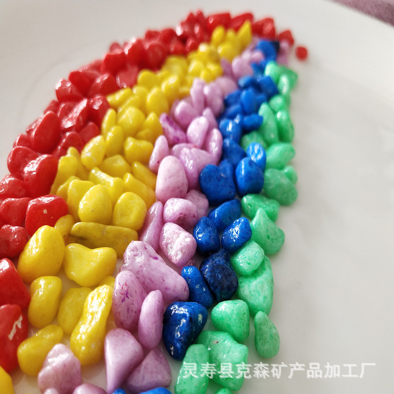 Manufacturers Children's Entertainment Pavement Colorful Stone Aquarium Decoration Fish Tank Landscape Colorful Stone Small Stone 3-5Mm details Picture