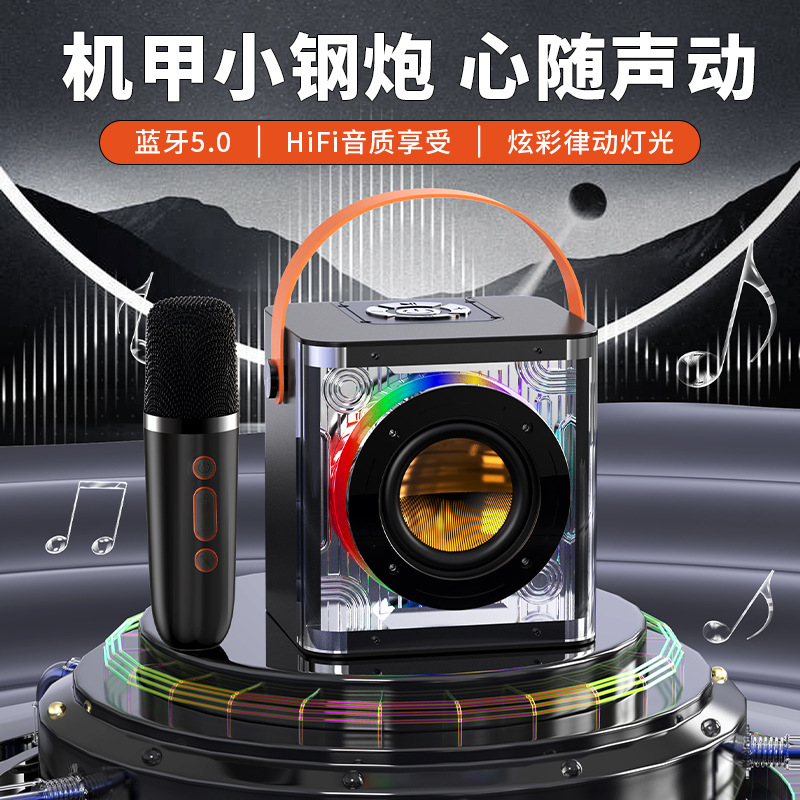 家用灯光蓝牙音响大音量高品质便携式麦克风蓝牙音箱一体广场舞手