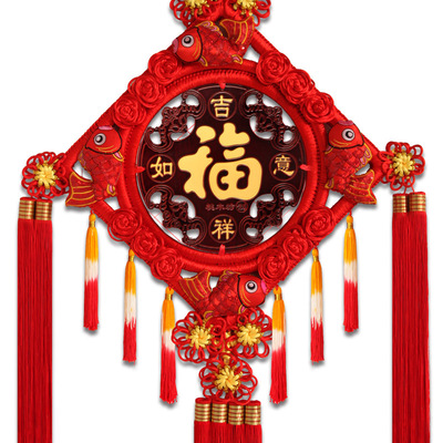 Chinese Knot Pendant Living Room Large Peach Wood Fu Word Peace Home Decoration Door On The Porch Hanging Decoration Housewarming Festival Item Picture