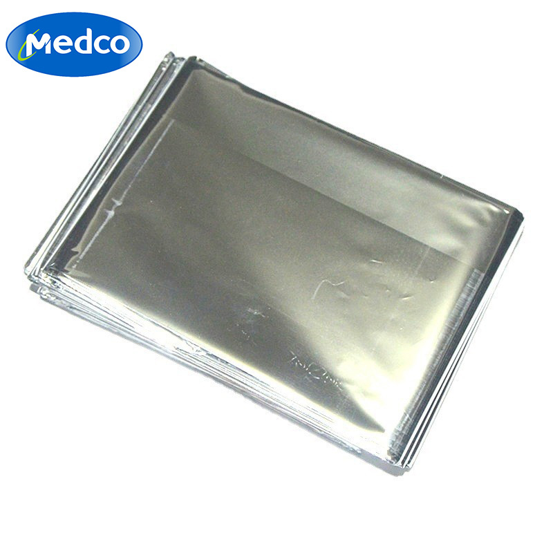 外贸专供户外求生便携式急救毯银色金色野营防寒保暖反光救生毯