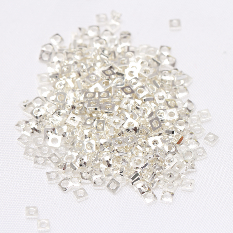 Diy Jewelry Accessories Small Square Broken Silver Partition Copper Plated Gold Pearl Broken Silver Chain Broken Silver Beaded Accessories Specification drawing