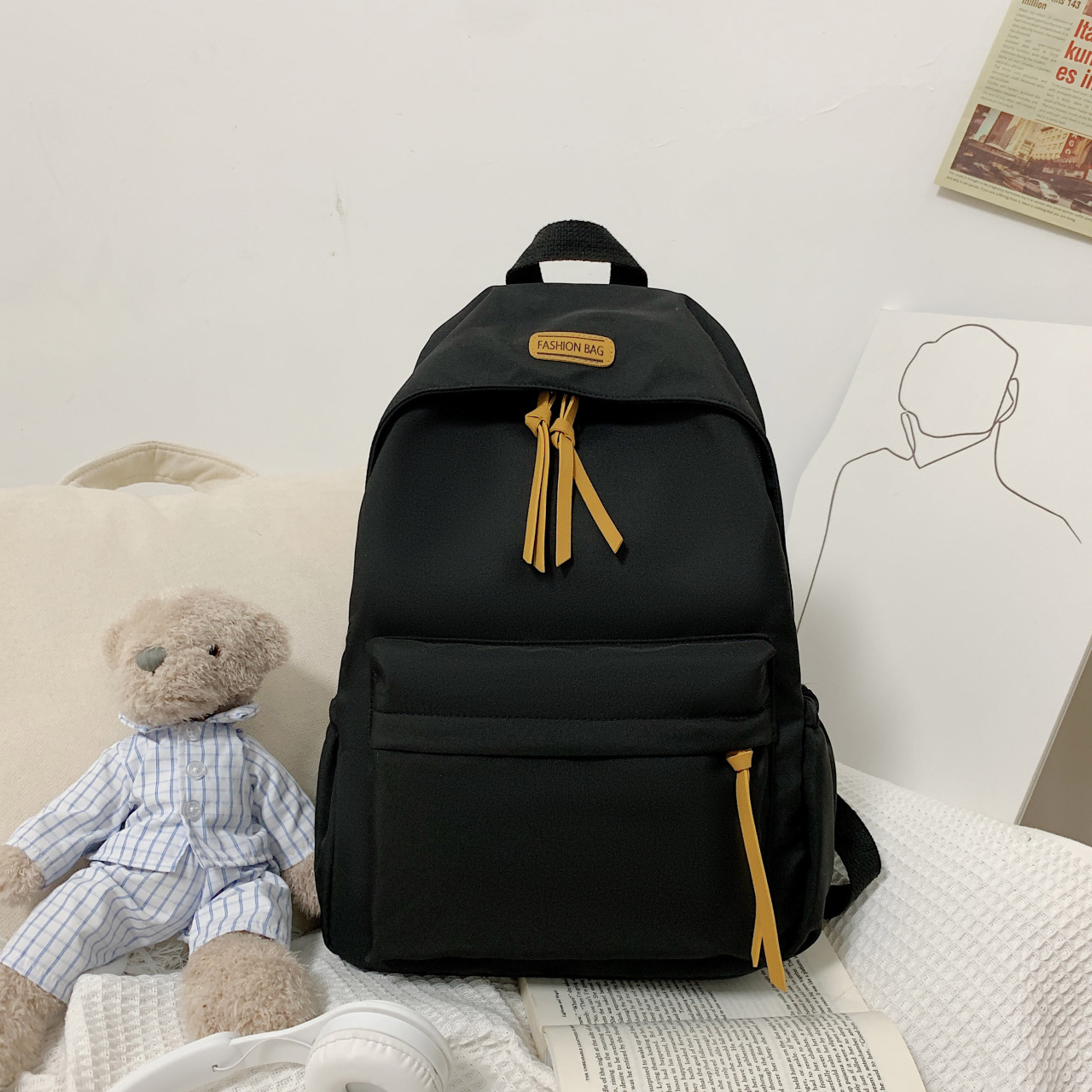 双肩包女日韩系外贸春夏百搭新款初中高中学生书包简约大容量背包
