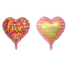 新款18寸情人节爱心铝膜气球婚庆爱情告白场景布置心形氦气球批发