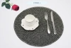 European-style waterproof and anti-slip thickened round placemats, pp woven Western restaurant and hotel tableware MATS, heat insulation MATS Item Picture