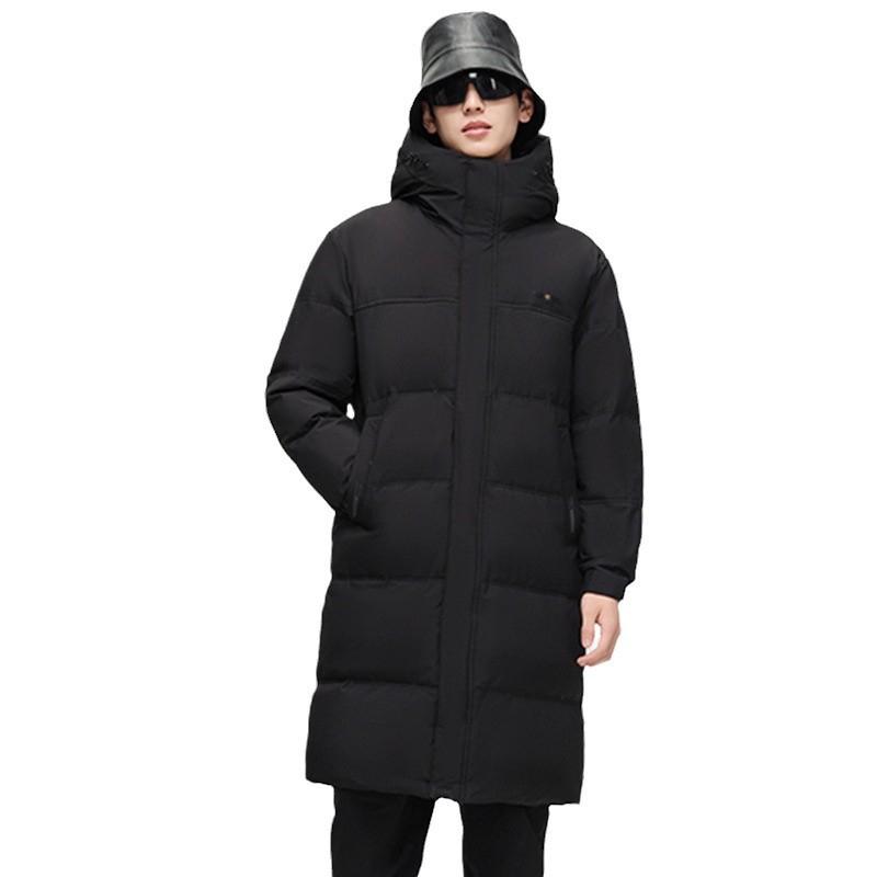 2024 Long down jacket for men, middle-aged and young people, winter white goose down knee-length goose down jacket, cold protection and extreme cold Item Picture