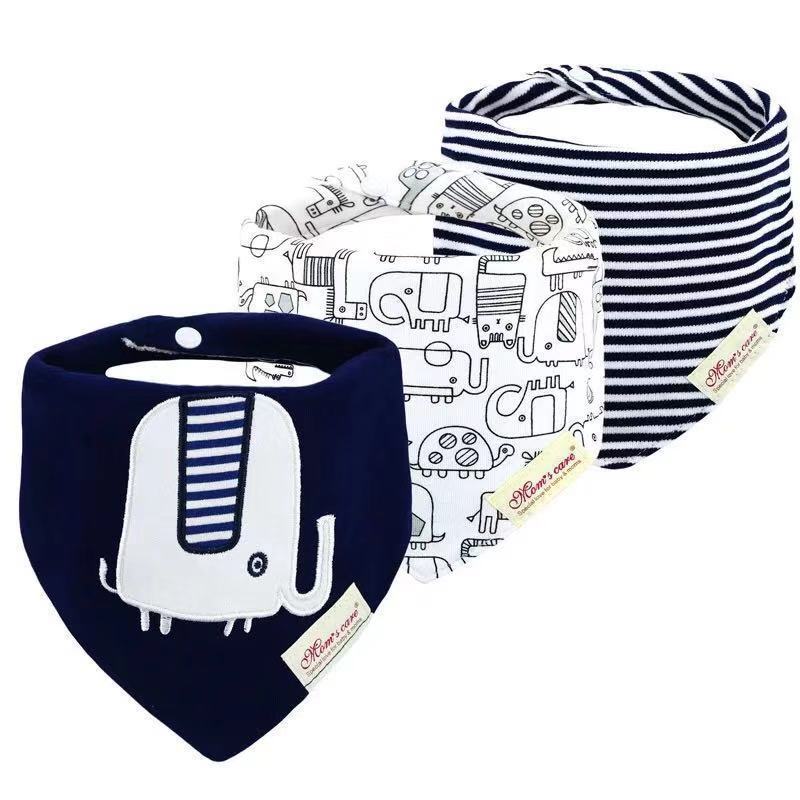 momscare Triangular Towel Baby Products, Children's bibs, bibs, ins Women's Wipes Three-piece set Item Picture