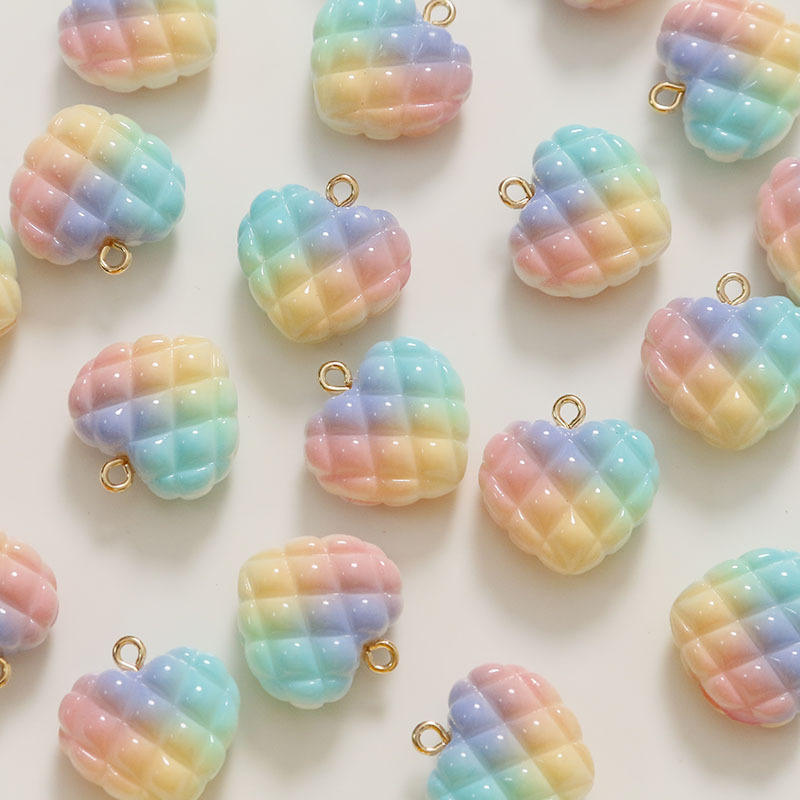 甜美穿孔滴油桃心樱3213桃圣诞树diy琉璃配件耳饰发夹手机壳材料批发