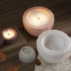 DIY crystal resin storage box, flowerpot, jar, round hexagonal cut surface patterned gypsum candle cup, silicone mold Application Scenario