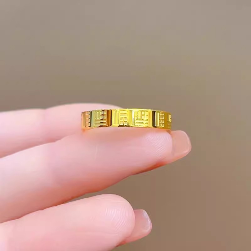 Nuevo estilo zhoujia herencia fortuna caracteres para hombres y mujeres premium vegano diseño de nicho por mucho tiempo no se pierde color ligero lujo alto sentido anillo Specification image