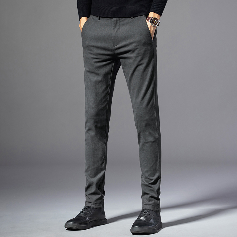 Men's casual pants 2022 Autumn/Winter new fitted business dress pants, small-leg pants, Korean-style dress pants, fashionable men's pants Application Scenario