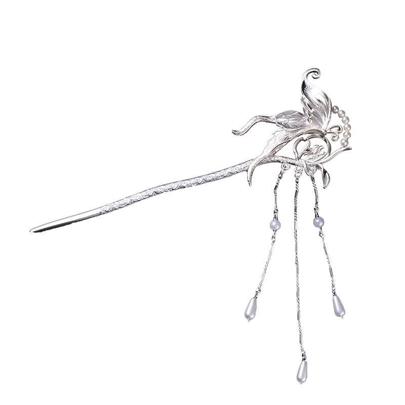 Ancient-style hairpins, butterfly and glass versatile hairpins, classical headwear, Hanfu hair accessories, court hairpins, ancient assembly accessories for women Item Picture