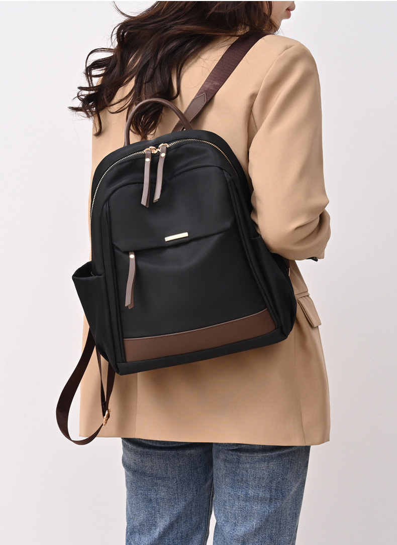 2025新款女士双肩包大容量轻便休闲旅行背包尼龙简约通勤学生书包详情23