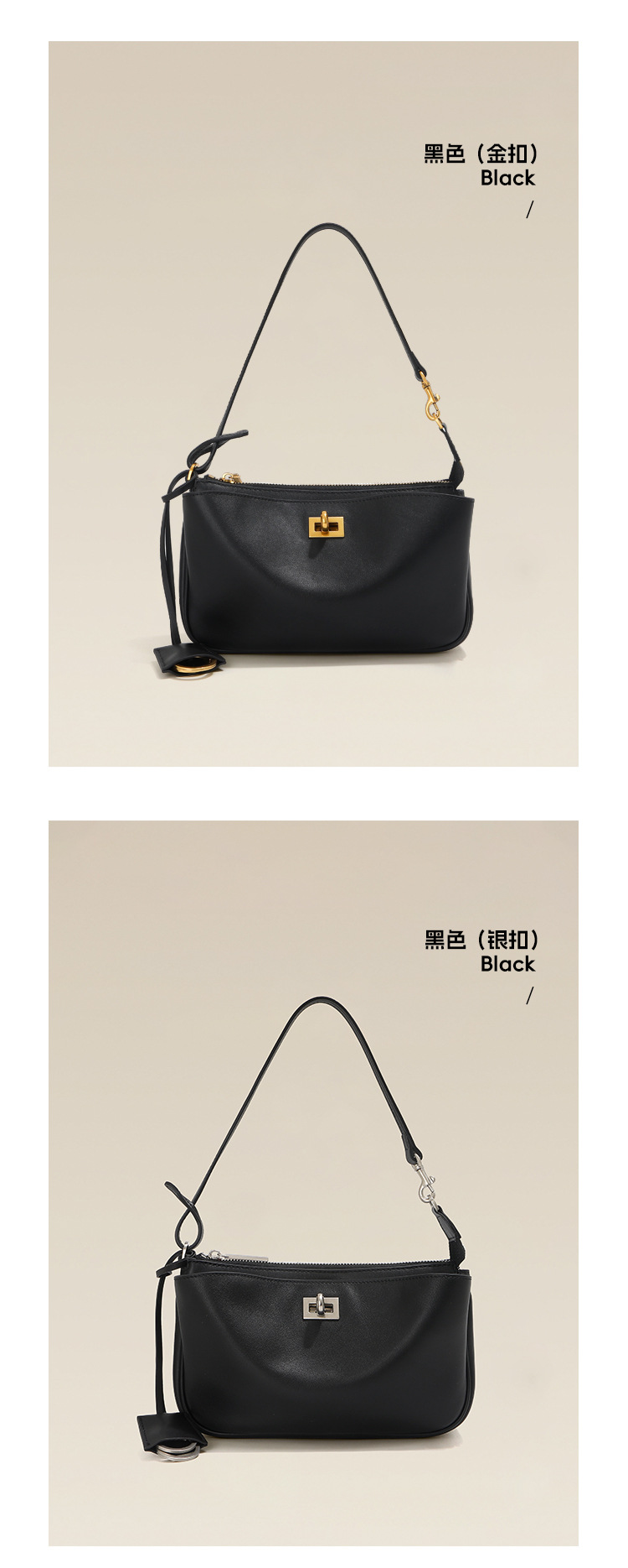 小众真皮麻将包女高级感手提包锁扣韩系拉链通勤大容量单肩斜挎包详情15