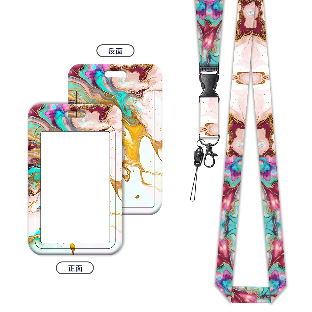 Staff Badge Badge Uv Work Badge Set With Lanyard Collar Telescopic Buckle Bus Card Set Brand Rice Card Item Picture
