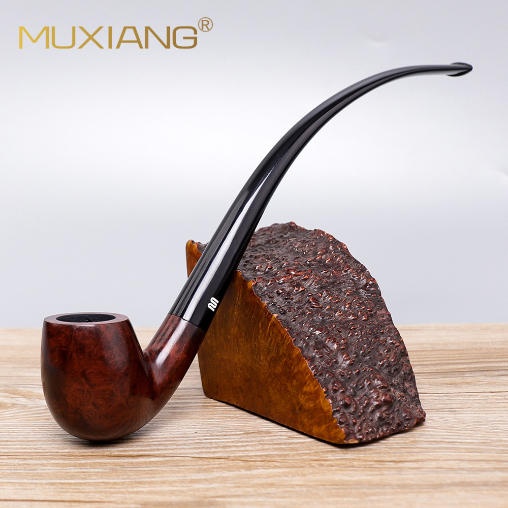 木香石楠木烟斗实木烟斗男士烟具批发长柄阅读斗手工木制烟斗代发