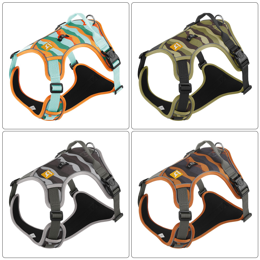 Wholesale of new cross-border dog leashes, explosion-proof and large-sized dog chest-back reflective commuter dog leashes Item Picture