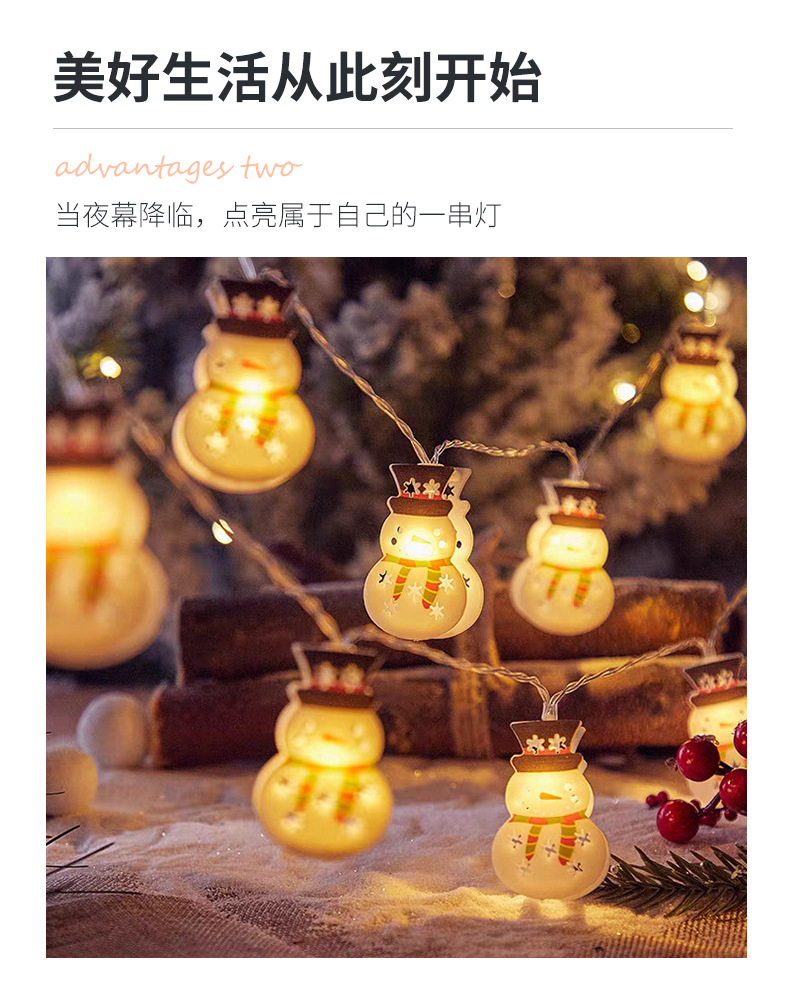 圣诞节装饰灯LED彩灯串创意双面雪人圣诞树场景布置挂饰小挂件详情6