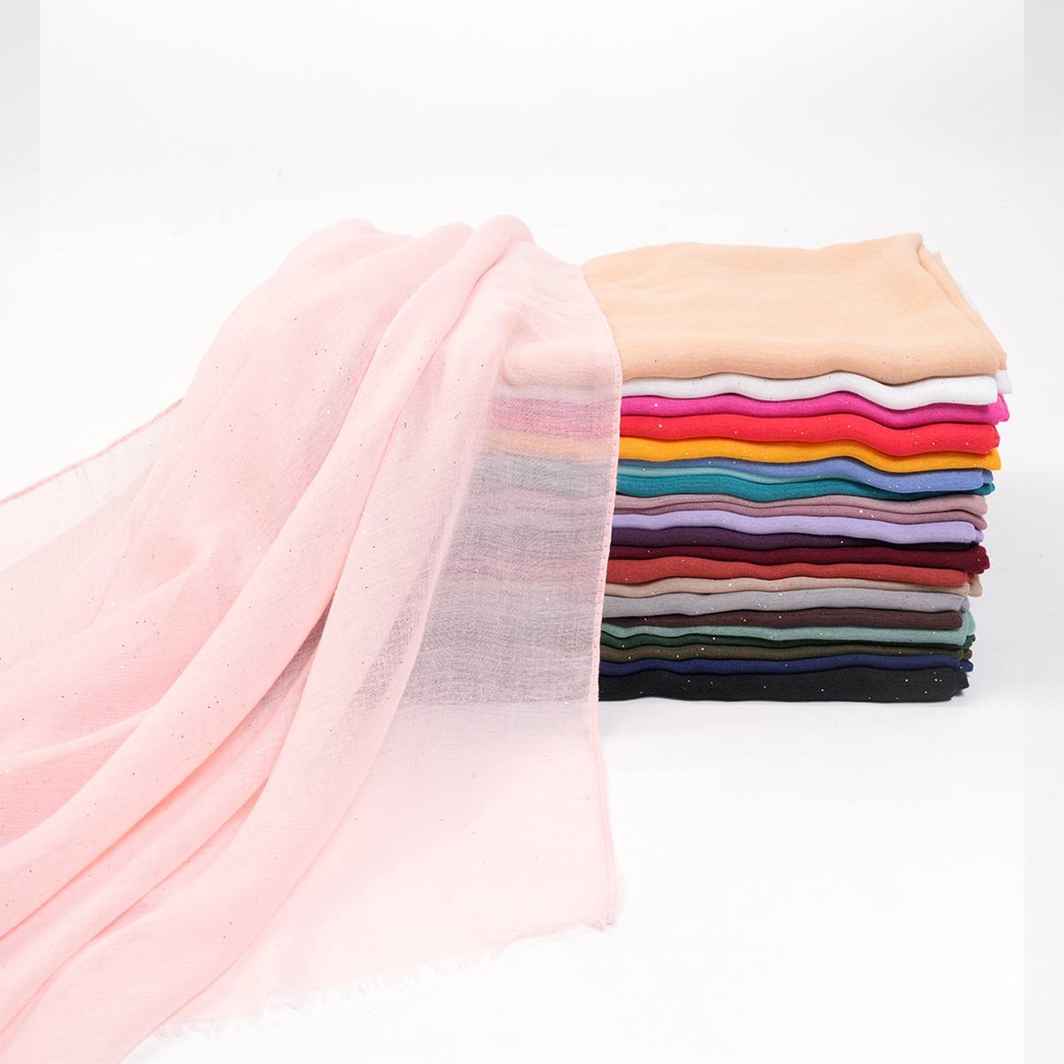 One-piece delivery for spring and summer cross-border new monochrome color Bali gauze sun protection scarf, fashionable solid color shawl silk scarf