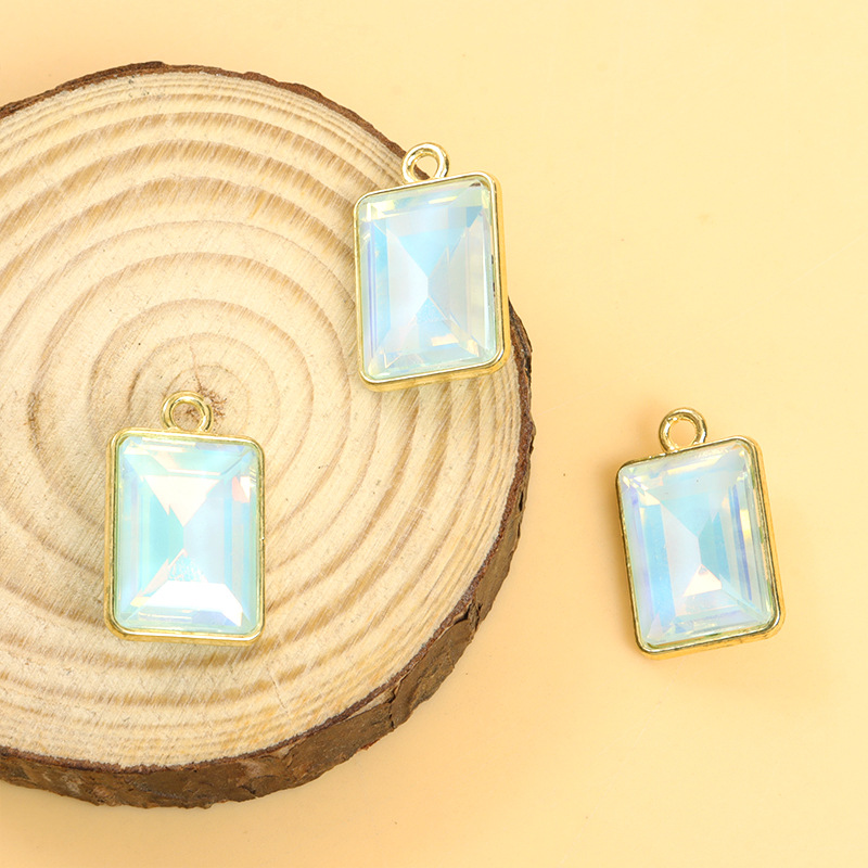 摩卡长方形玻璃水晶合金吊坠 马卡龙DIY饰品配件项链耳饰手链挂件详情10