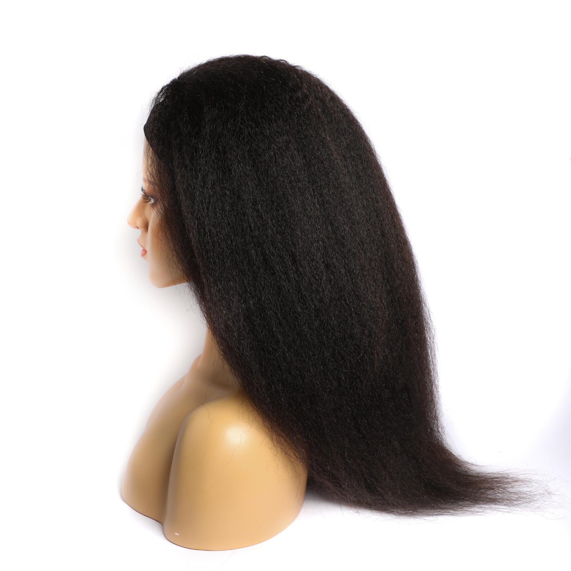 European and American export style headscarves, wigs, human hair with yaki pattern, long hair, black brocade hair products Specification image