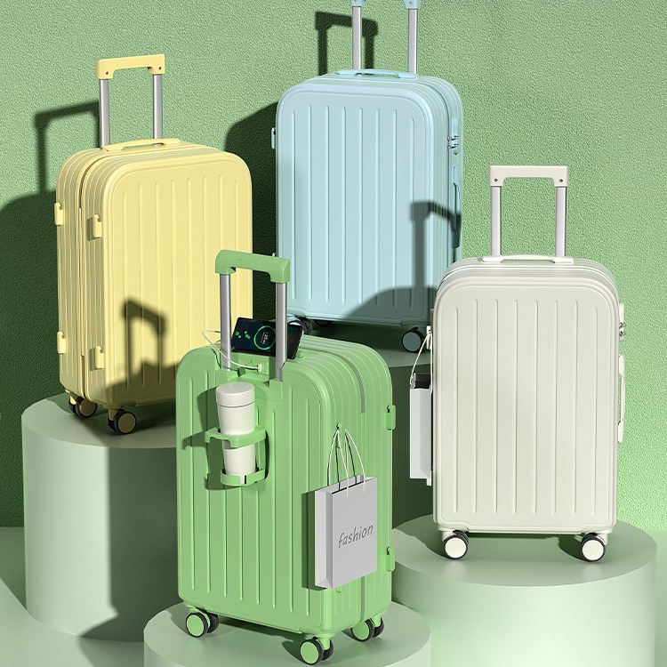 Fresh and clean luggage, female student suitcase with a handle, swivel wheel, 24-inch combination suitcase, male durable travel suitcase, carry-on suitcase, 20 Application Scenario