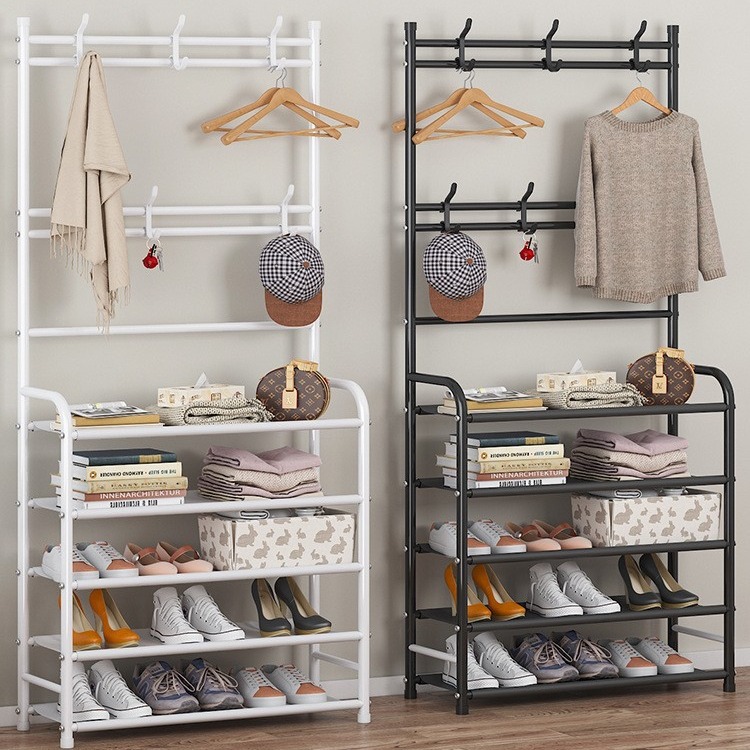 Simple shoe rack at the door, home integrated dormitory dust-proof multi-layer shoe, clothing and hat rack, 2023 bestseller, shoe rack storage wonder details Picture