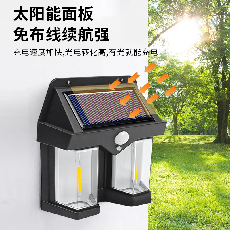 Cross-Border Outdoor Atmosphere Camping Light Led Body Sensing Light Bulb Villa Garden Decoration Solar Tungsten Wire Wall Light details Picture
