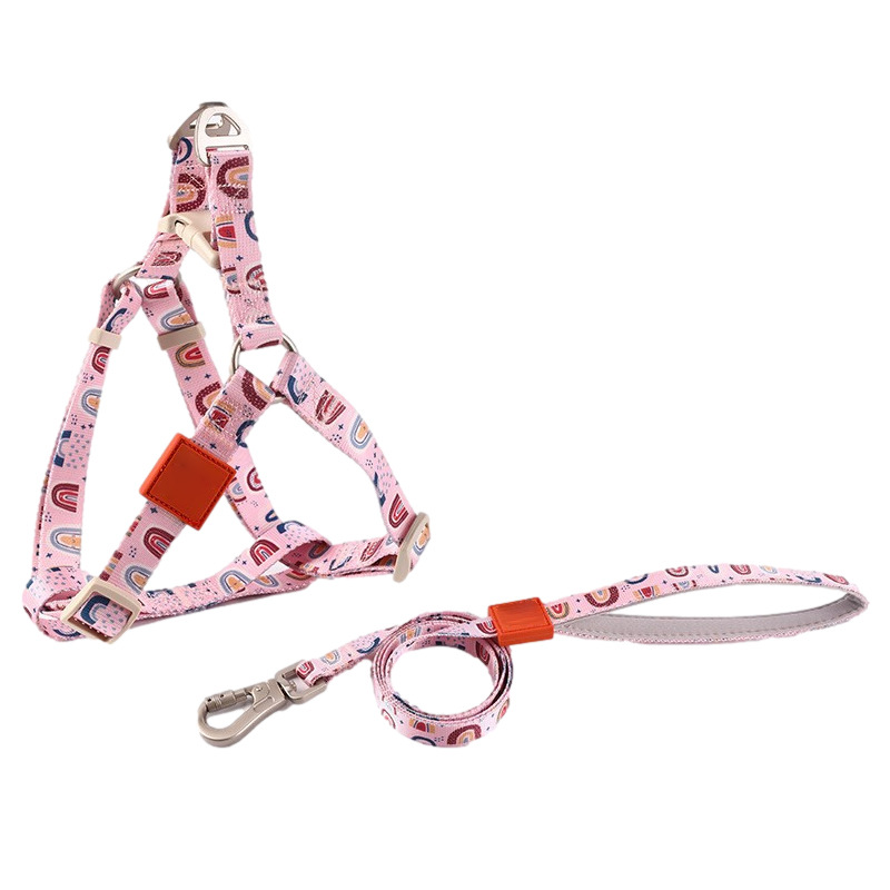 Strength Factory Vest Type Pet Leash Printed Polyester Chest Back Dog Leash Pet Supplies Back Rope Item Picture