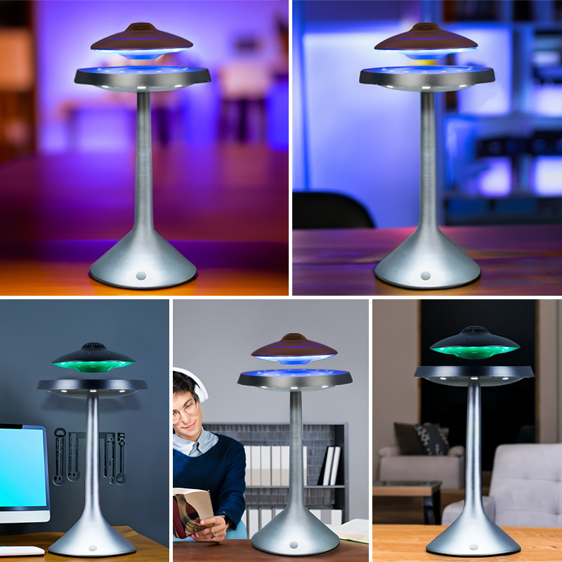 Foreign trade magnetic levitation Bluetooth speaker, UFO flying saucer glowing creative speaker, home stereo touch control cool decorative item details Picture