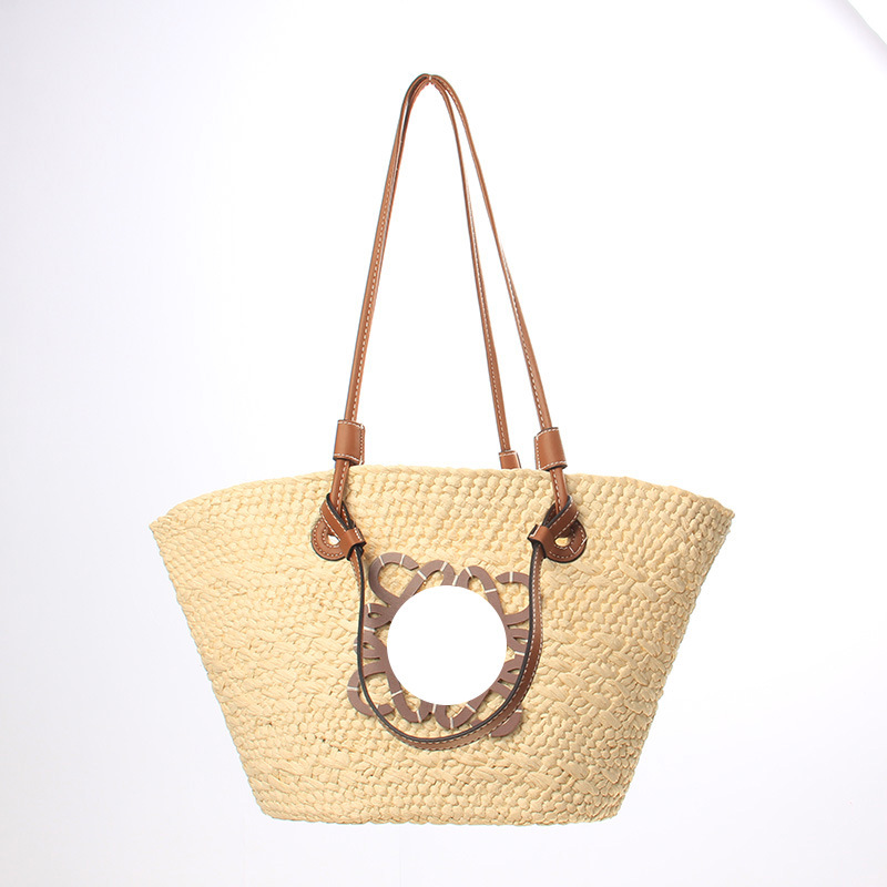 Straw woven bags, women's summer bags, large-capacity woven tote bags, handbags, beach vacation bags, women's bags, trendy details Picture