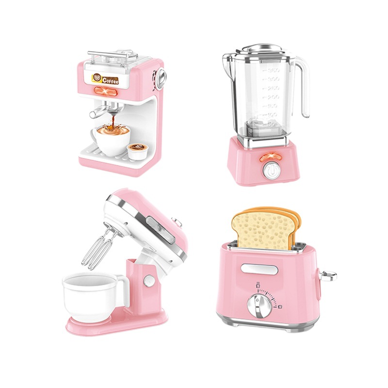 Cross-border foreign trade kitchen play house toys, children's simulation electric light and sound effect 4-in-1 small appliance toy set Item Picture