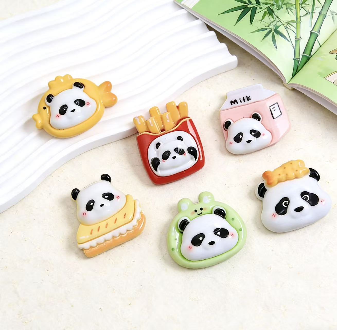 Cartoon food toy panda diy resin accessories, accessories, hair clips, fridge magnets, phone cases, shoe buckles, keychains wholesale pic 10
