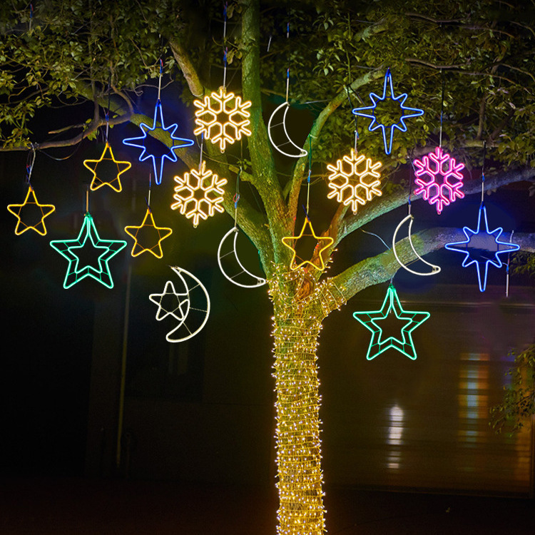 Outdoor waterproof lighting, led five-pointed star flexible light strip, ceiling decorative light, tree hanging, Christmas festival decorative light details Picture
