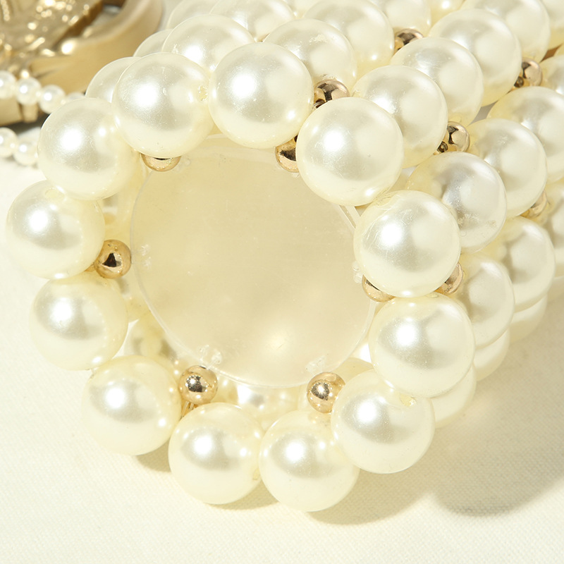 Pearl crossbody bag, Korean-style soft handle bucket storage bag, trendy evening fashion beaded mini handbag in stock, other hair accessories Application Scenario