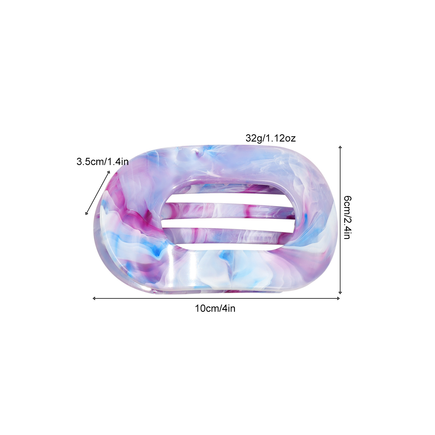 New cross-border arc-shaped oval gripper, marble gradient color ponytail bun, shark clip, high-end hair accessory, hair clip Application Scenario