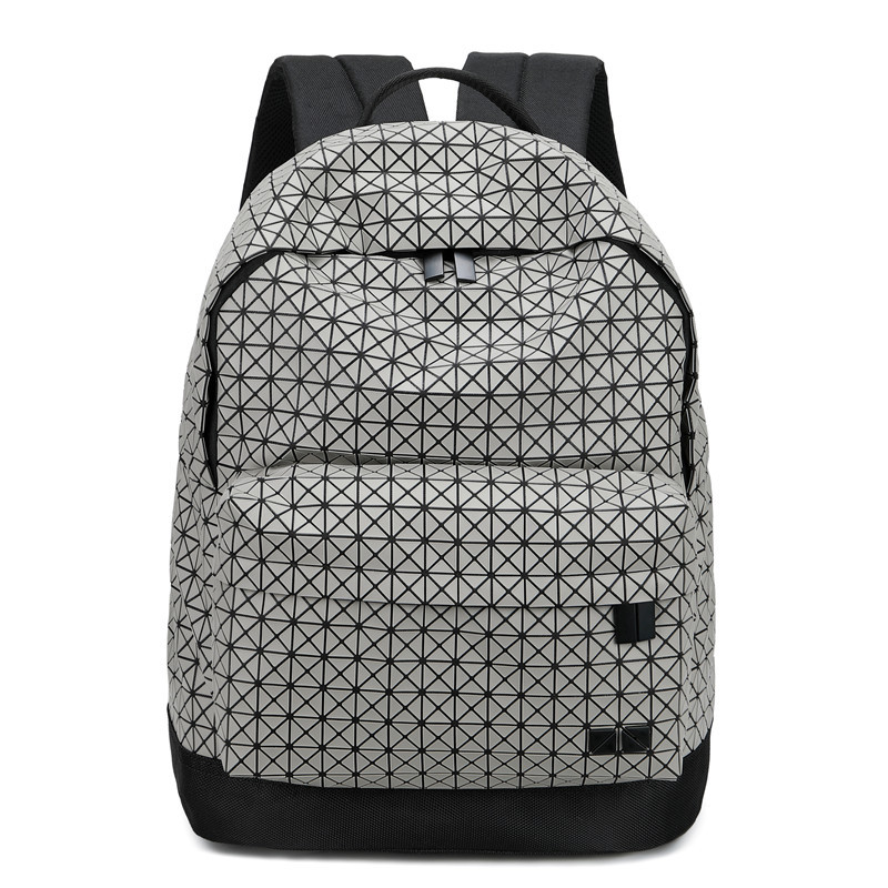 The same geometric diamond-shaped backpack as Miyake, silicone travel backpack, PVC computer bag for both men and women, and student schoolbag Item Picture