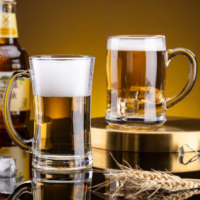 Green Apple Home Beer Mug, draft beer, lead-free glass cup, thickened large capacity transparent drinking cup set Application Scenario