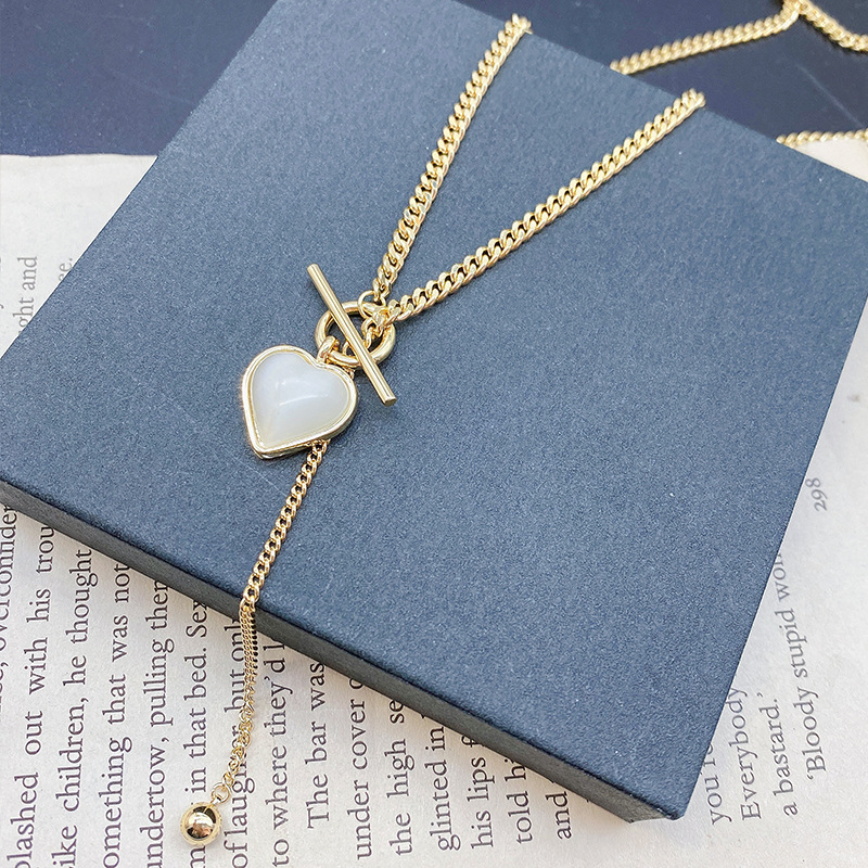 Obi new Cupid love necklace female light luxury niche design sense Instagram net red cold wind collarbone chain details Picture