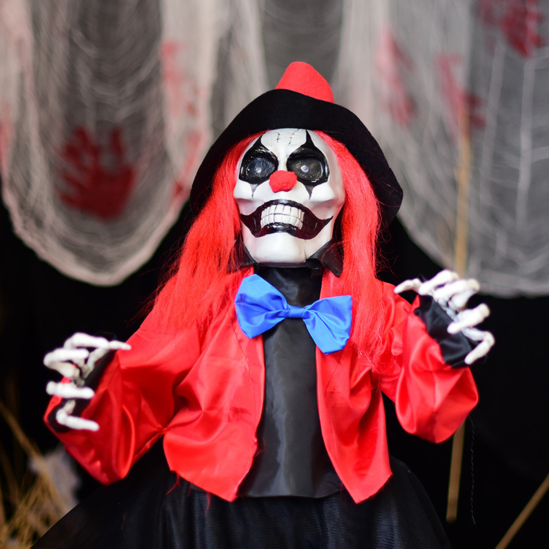 Longitudinal Hong cross border Halloween decoration inserted clown ghost light outdoor scene decoration photography props details Picture