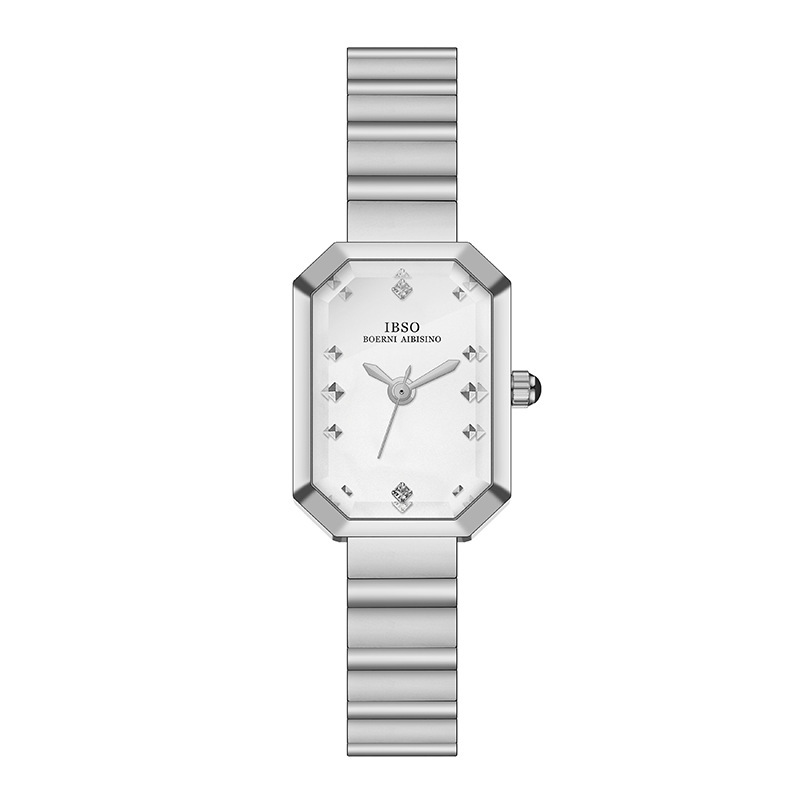 IBSO's new 1051 square steel band quartz watch with water resistance cross-border trade wholesale Specification image