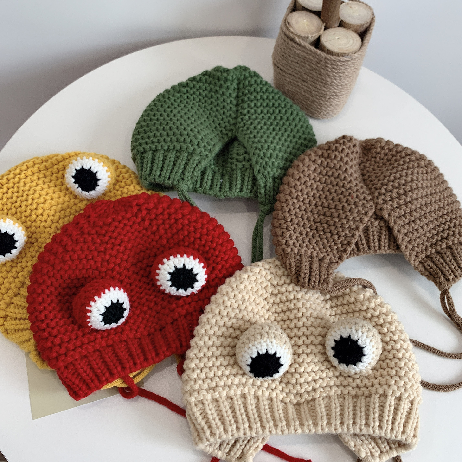 Froggy Knitted Knitted Knitted Knitted Knitted Knitted Knitted Knitted Knitted Baby Cute Fall And Winter Headwear Winter Headgear Children's Hat Outdoor Earmuffs Specification drawing