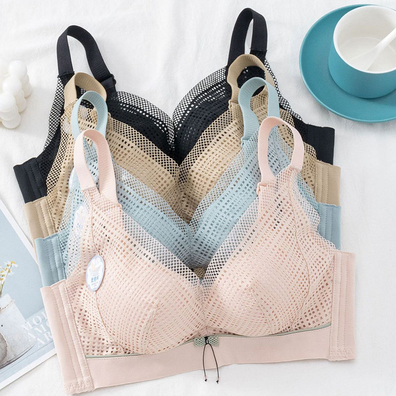 New Lingerie For Girls No Underwire Small Breast Push-Up Lace Sexy Close Breast Comfortable Breathable Latex Bra details Picture