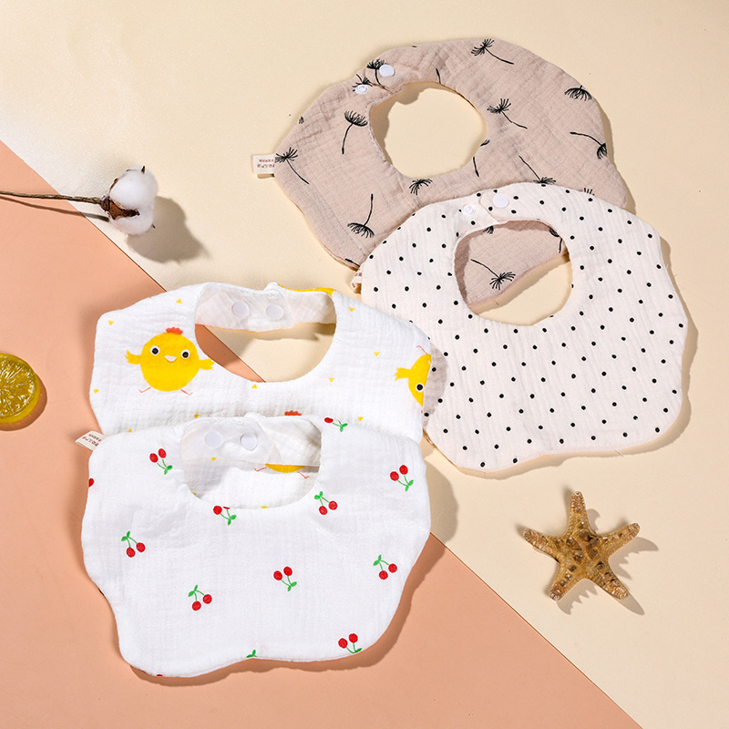 Class A baby bib, saliva towel, pure cotton gauze, anti-spitting milk bib for boys, 0-3 years old, new baby scarf style details Picture