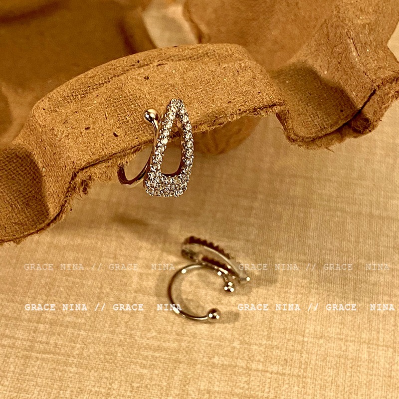 Small hair clips, ear clips, women's ins, niche design sense, ear clips without ear holes, ear bone clips, zircon earrings, and new trendy earrings Application Scenario